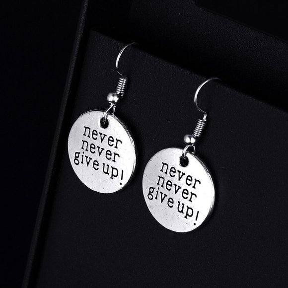 ⚜Trendy Vintage Word Card Shape Dangle Earrings for Woman , K427 - Picture 3 of 4